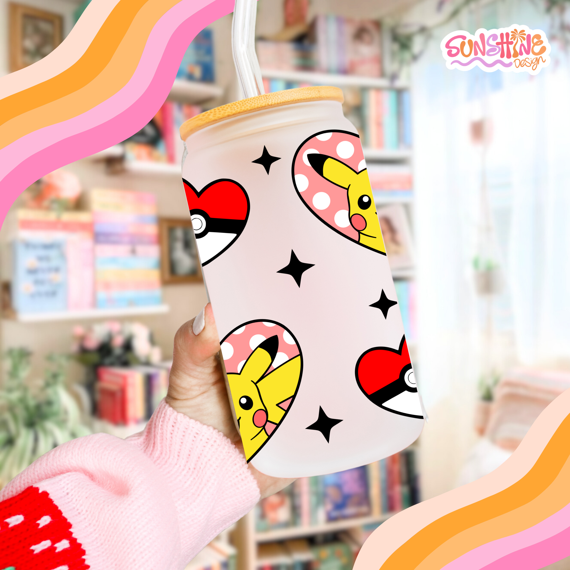 Pika Hearts Glass Cup 2
