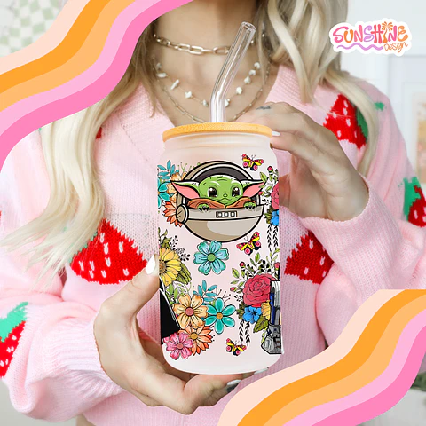 Star Wars Floral Glass Cup