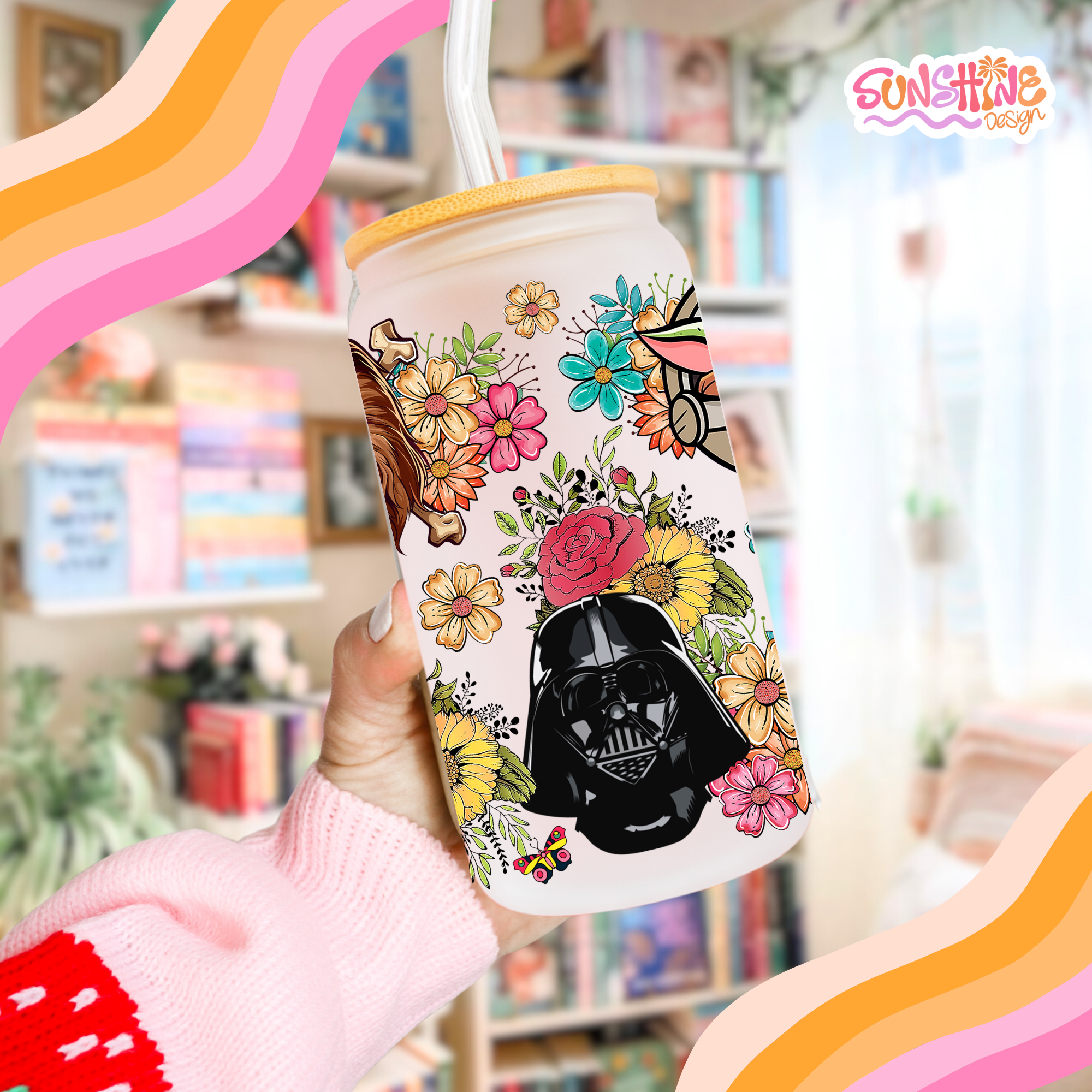 Star Wars Floral Glass Cup 2