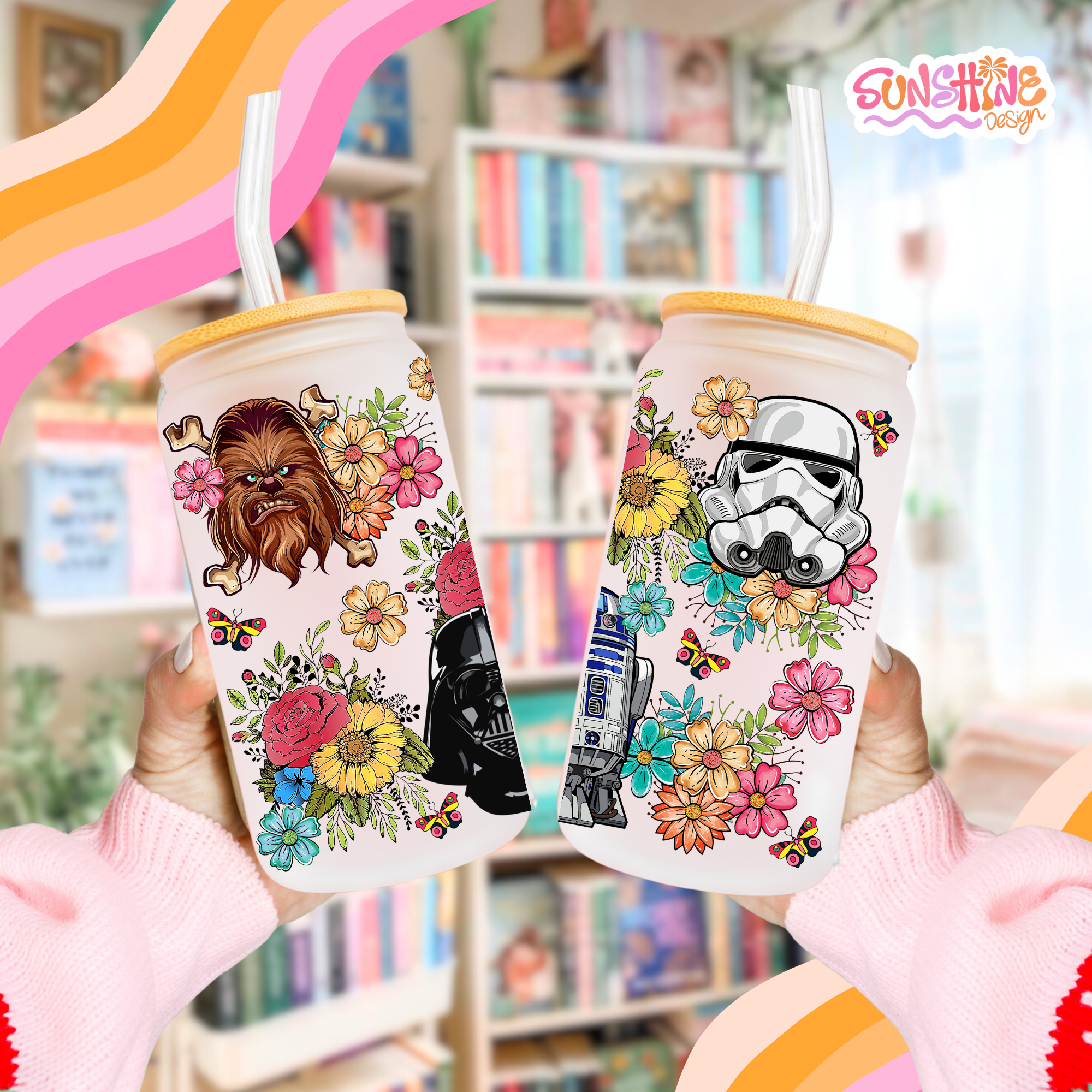 Star Wars Floral Glass Cup 3