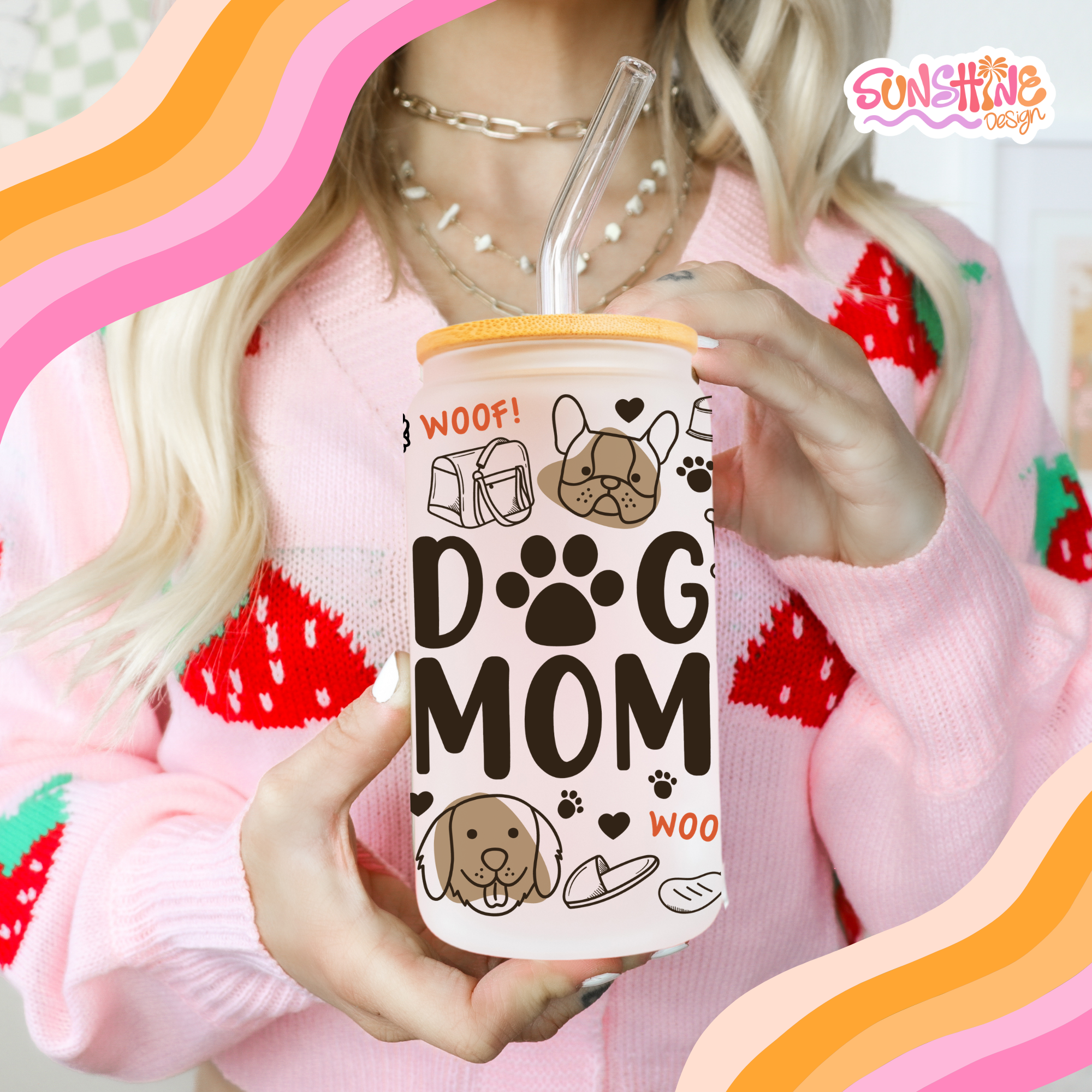 Dog Mom Glass Cup 1