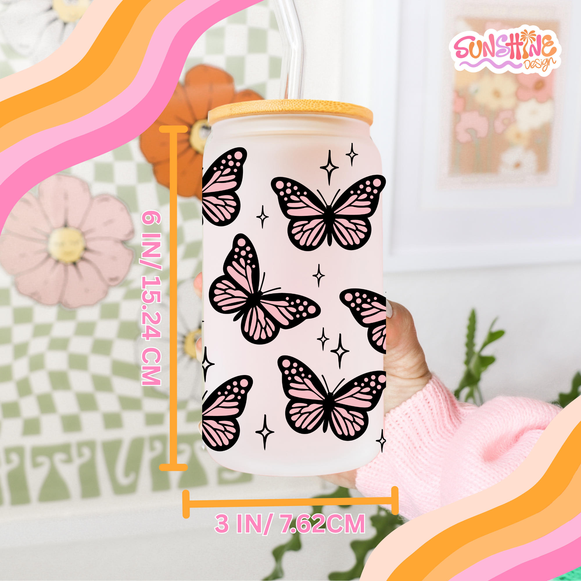 Butterfly Magic Glass Cup 4
