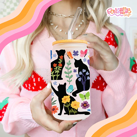Mystic Kitty Glass Cup