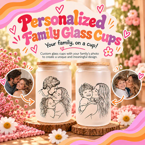Personalized Family Glass Cups