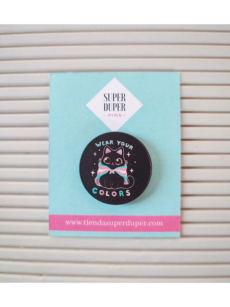 Gatito con bandera trans - Wear your colors 1