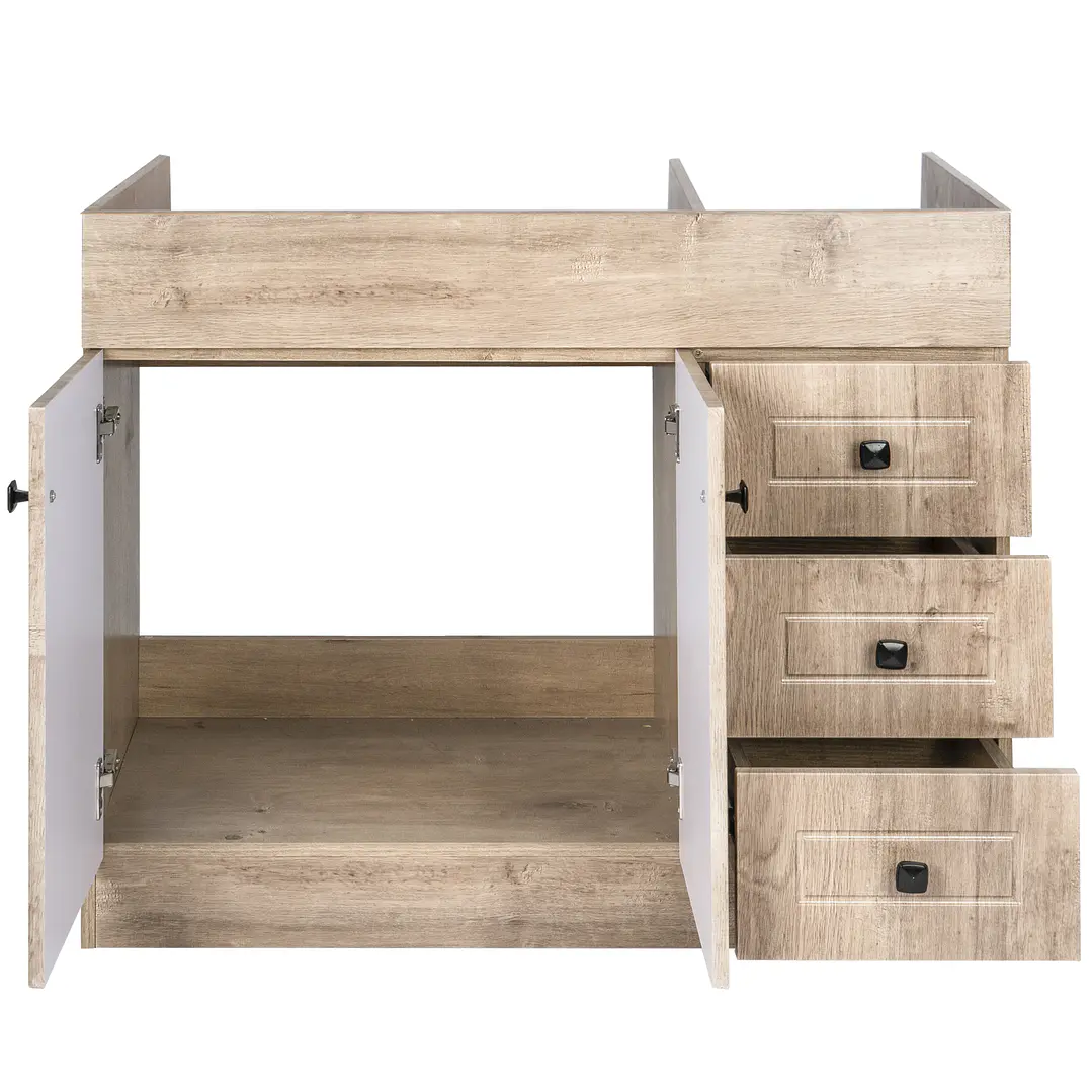 Mueble Vanitorio Base Sin Cubierta Wood Super Muebles SM100PHDW (100x45x80cm) 2