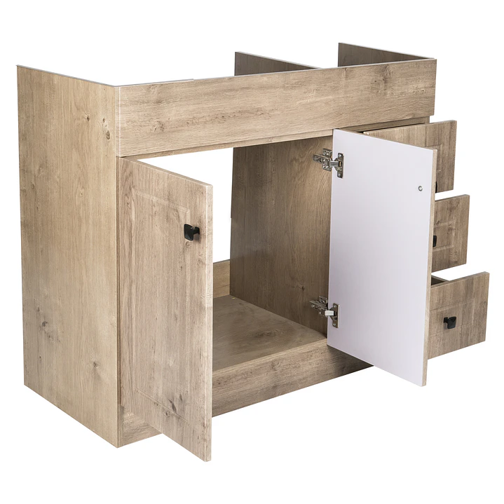 Mueble Vanitorio Base Sin Cubierta Wood Super Muebles SM100PHDW (100x45x80cm) 4