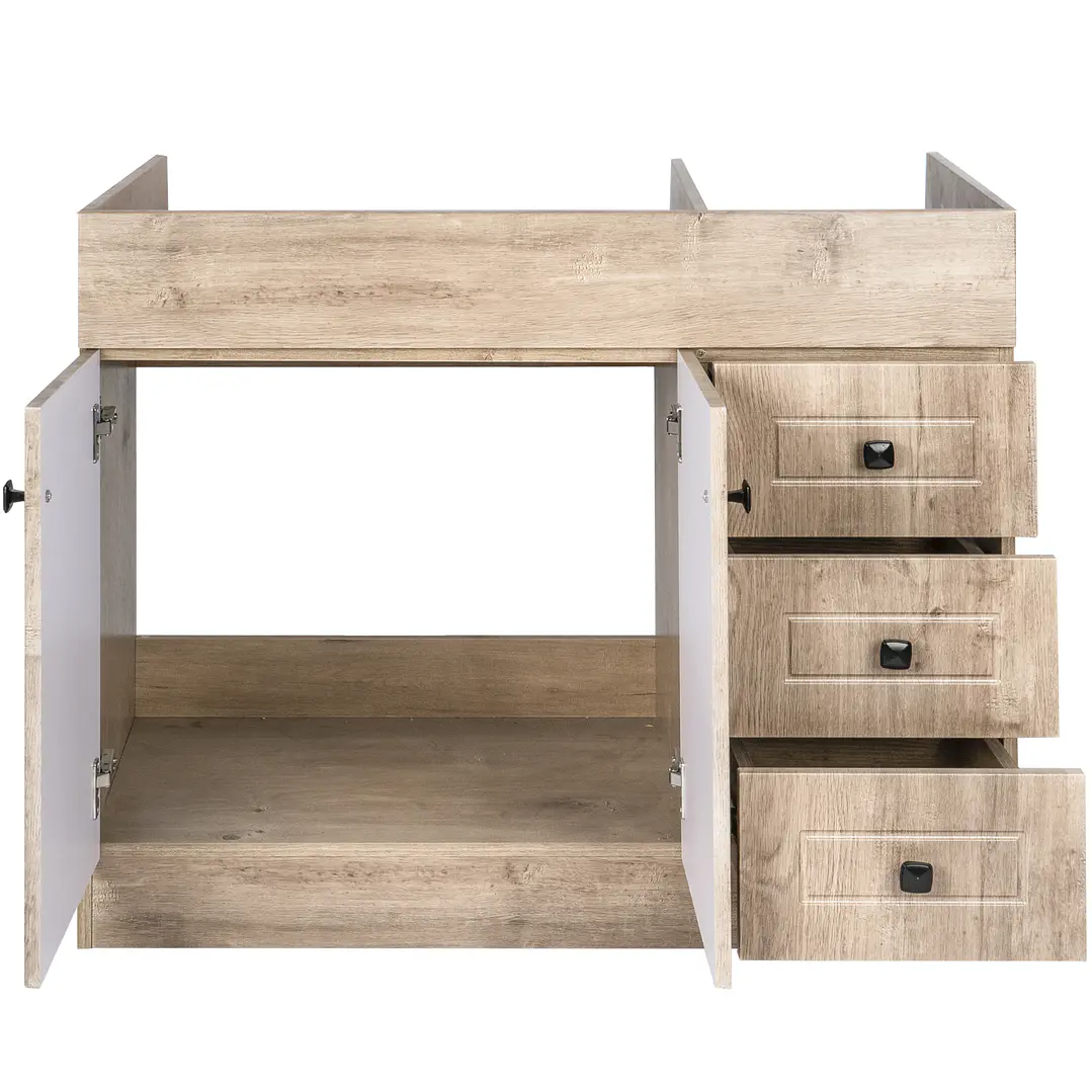 Mueble Vanitorio Base Sin Cubierta Wood Super Muebles SM120PHDW (120x45x80cm) 2