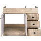 Mueble Vanitorio Base Sin Cubierta Wood Super Muebles SM120PHDW (120x45x80cm) - Miniatura 2