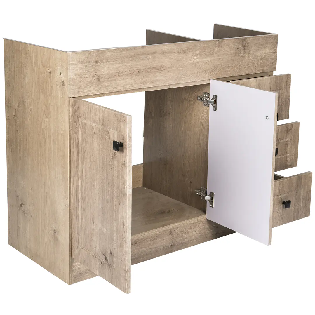 Mueble Vanitorio Base Sin Cubierta Wood Super Muebles SM120PHDW (120x45x80cm) 4