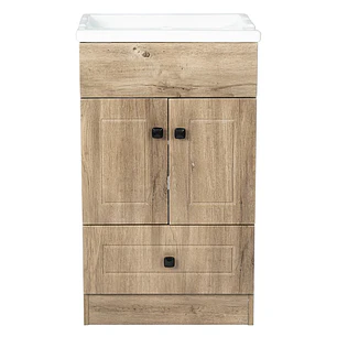 Mueble Vanitorio + Cubierta de Loza Relieve Super Muebles 50PHWF (50x40x80cm)