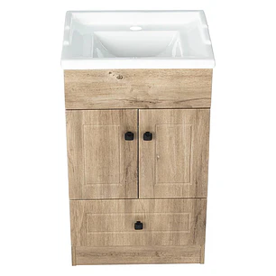 Mueble Vanitorio + Cubierta de Loza Relieve Super Muebles 50PHWF (50x40x80cm)