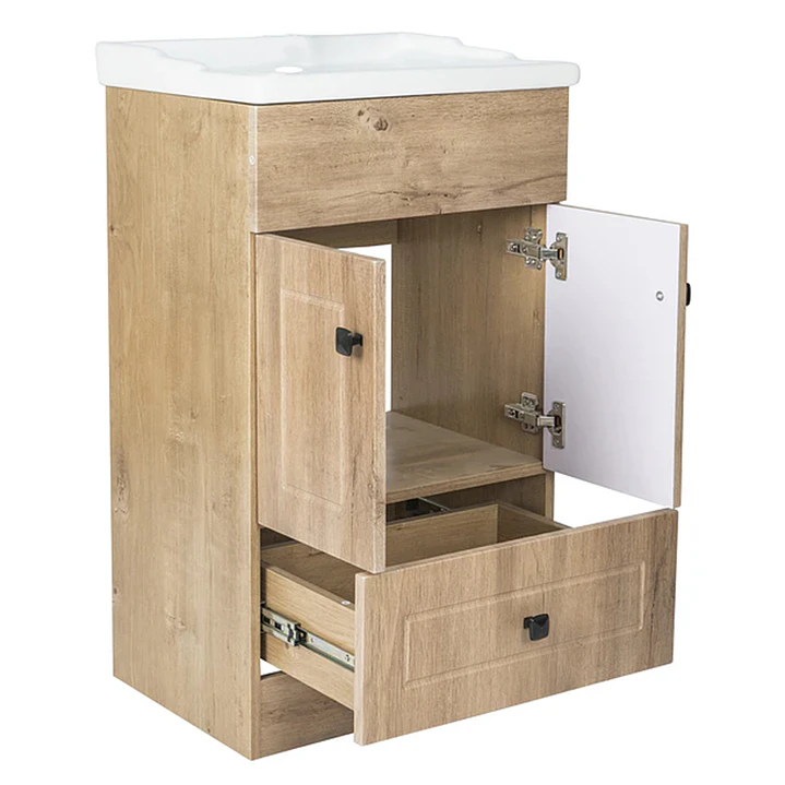 Mueble Vanitorio + Cubierta de Loza Relieve Super Muebles 50PHWF (50x40x80cm) 5