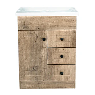 Mueble Vanitorio + Cubierta de Loza Relieve Super Muebles 60PHNWF (60x47x80cm)