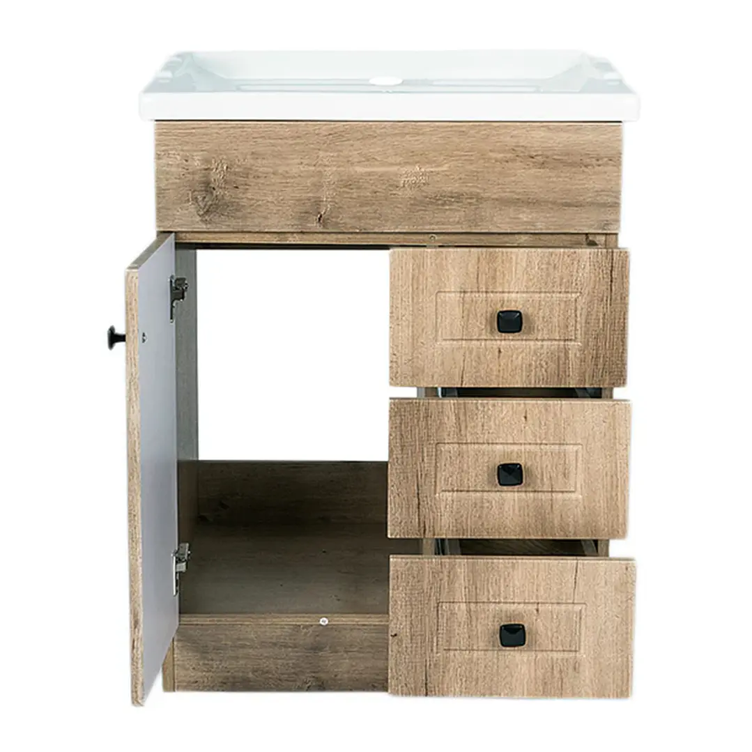 Mueble Vanitorio + Cubierta de Loza Relieve Super Muebles 60PHNWF (60x47x80cm) 2