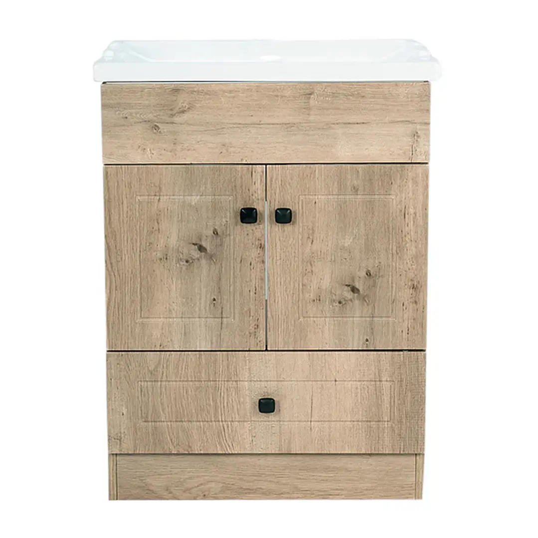 Mueble Vanitorio + Cubierta de Loza Relieve Super Muebles 60PHWF (60x47x80cm) 1