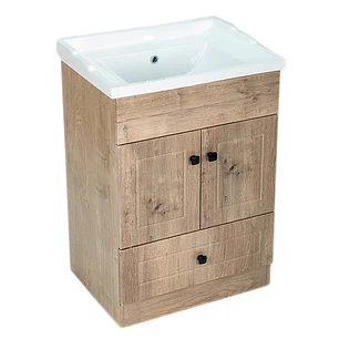 Mueble Vanitorio + Cubierta de Loza Relieve Super Muebles 60PHWF (60x47x80cm)