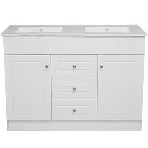 Mueble Vanitorio + Cubierta de Loza Doble Plana Super Muebles SMD120P120D (120x47x80cm)