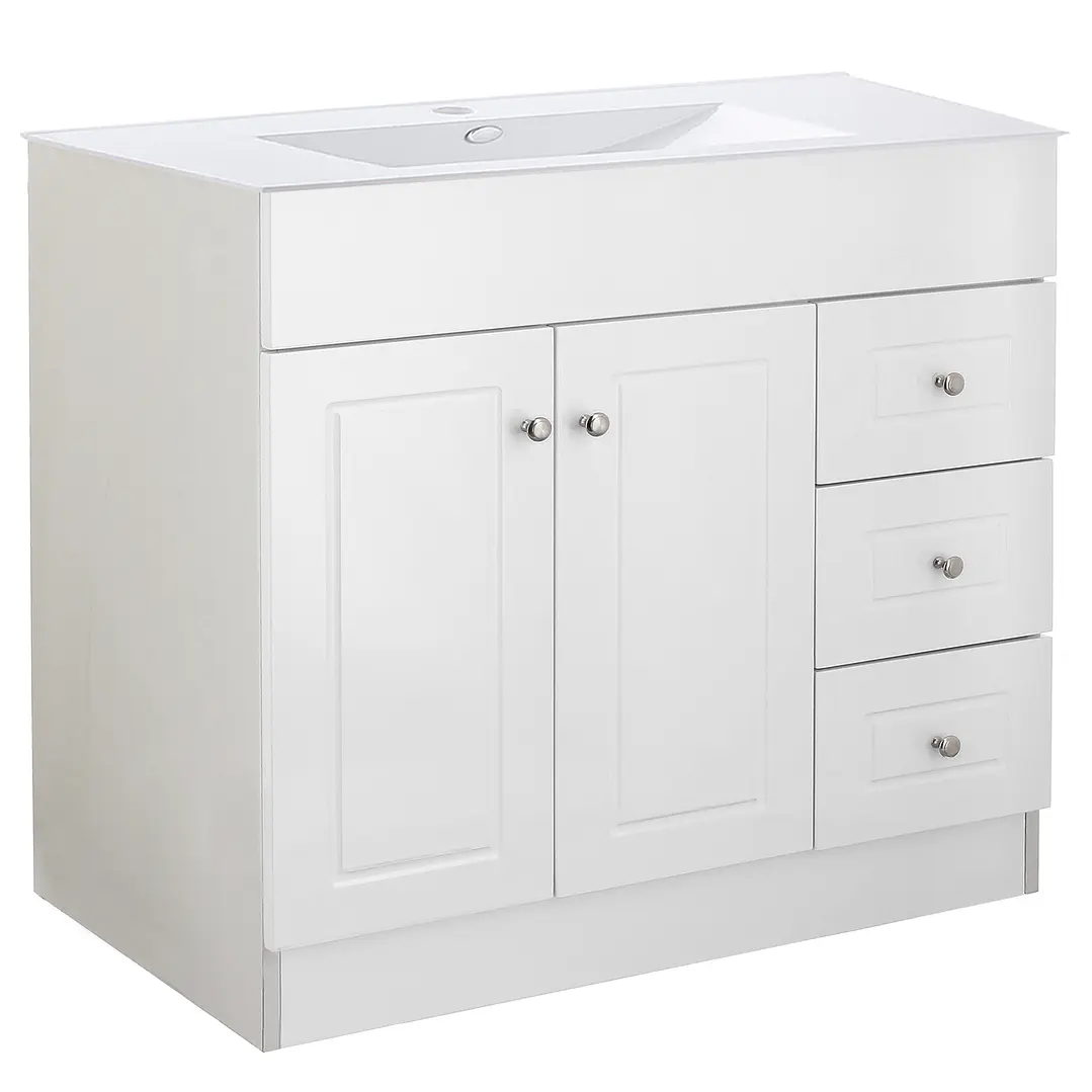Mueble Vanitorio + Cubierta de Loza Plana Super Muebles SM120PHDBP (120x47x80cm) 3