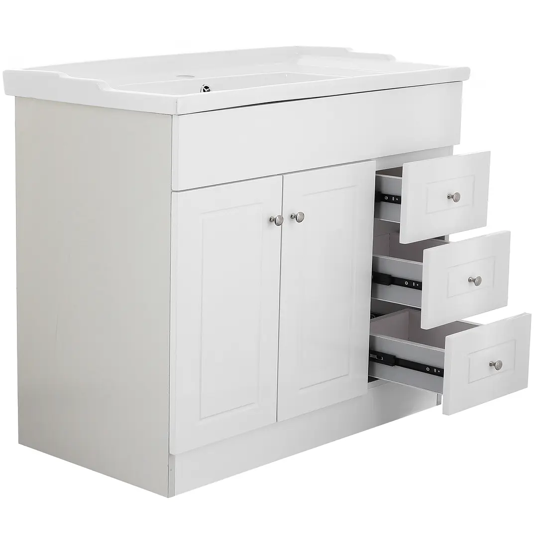 Mueble Vanitorio + Cubierta de Loza Relieve Super Muebles SM120PHDBF (120x47x80cm) 4