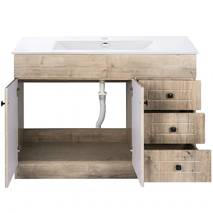 Mueble Vanitorio + Cubierta de Loza Plana Super Muebles SM120PHWP (120x47x80cm)