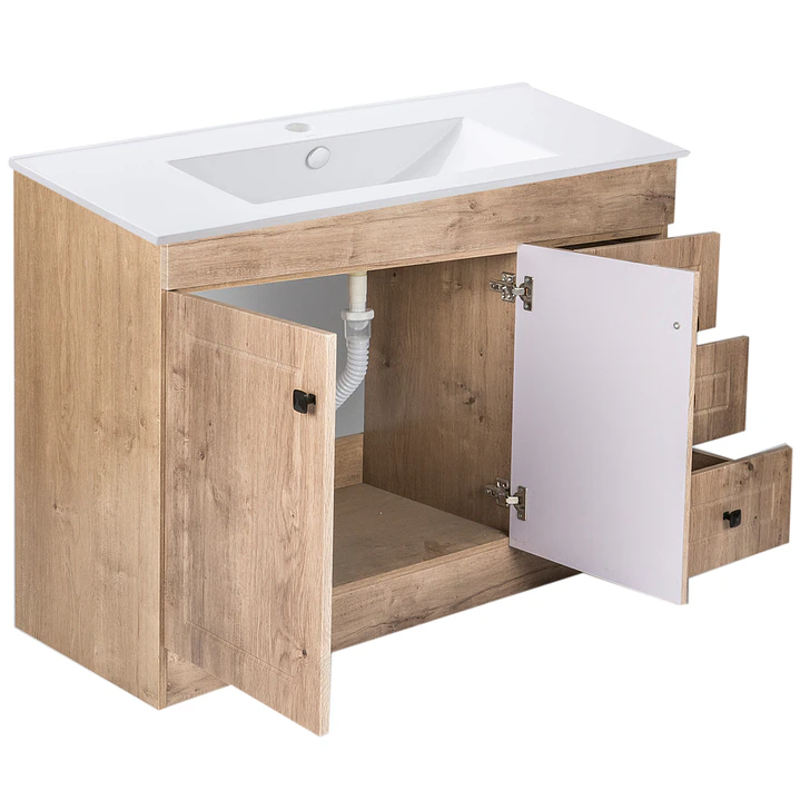 Mueble Vanitorio + Cubierta de Loza Plana Super Muebles SM120PHWP (120x47x80cm) 3