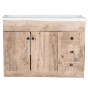 Mueble Vanitorio + Cubierta de Loza Relieve Super Muebles SM120PHWF (120x47x80cm)