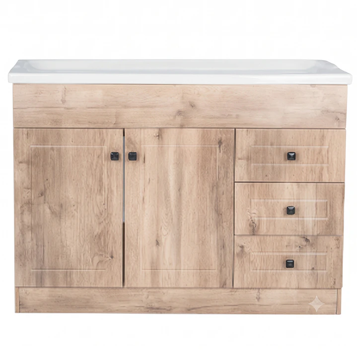 Mueble Vanitorio + Cubierta de Loza Relieve Super Muebles SM120PHWF (120x47x80cm) 1