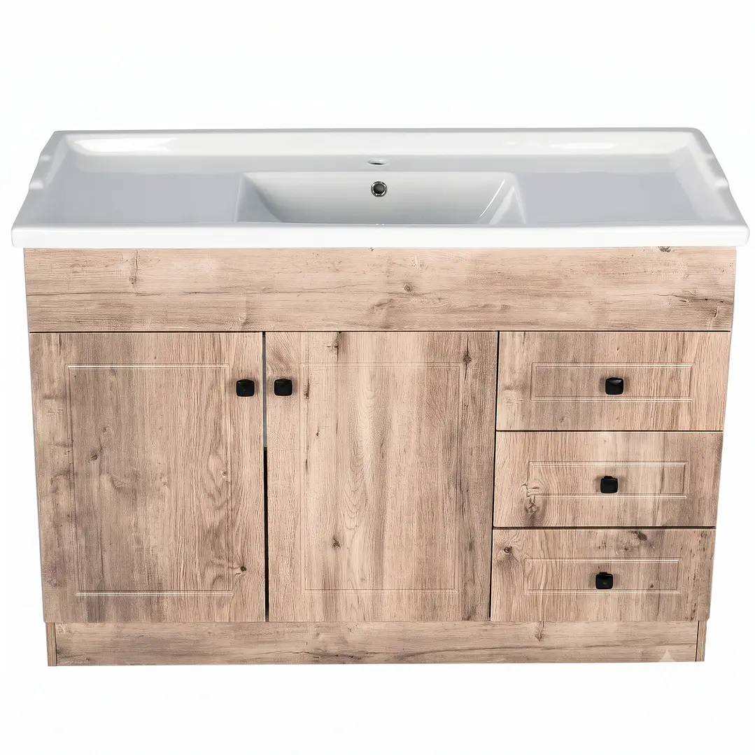 Mueble Vanitorio + Cubierta de Loza Relieve Super Muebles SM120PHWF (120x47x80cm) 2