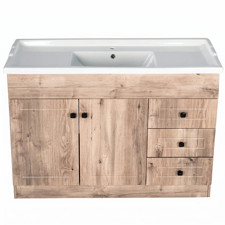 Mueble Vanitorio + Cubierta de Loza Relieve Super Muebles SM120PHWF (120x47x80cm) 2