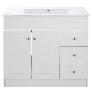 Mueble Vanitorio + Cubierta de Loza Plana Super Muebles SM100PHDBP (100x47x80cm)