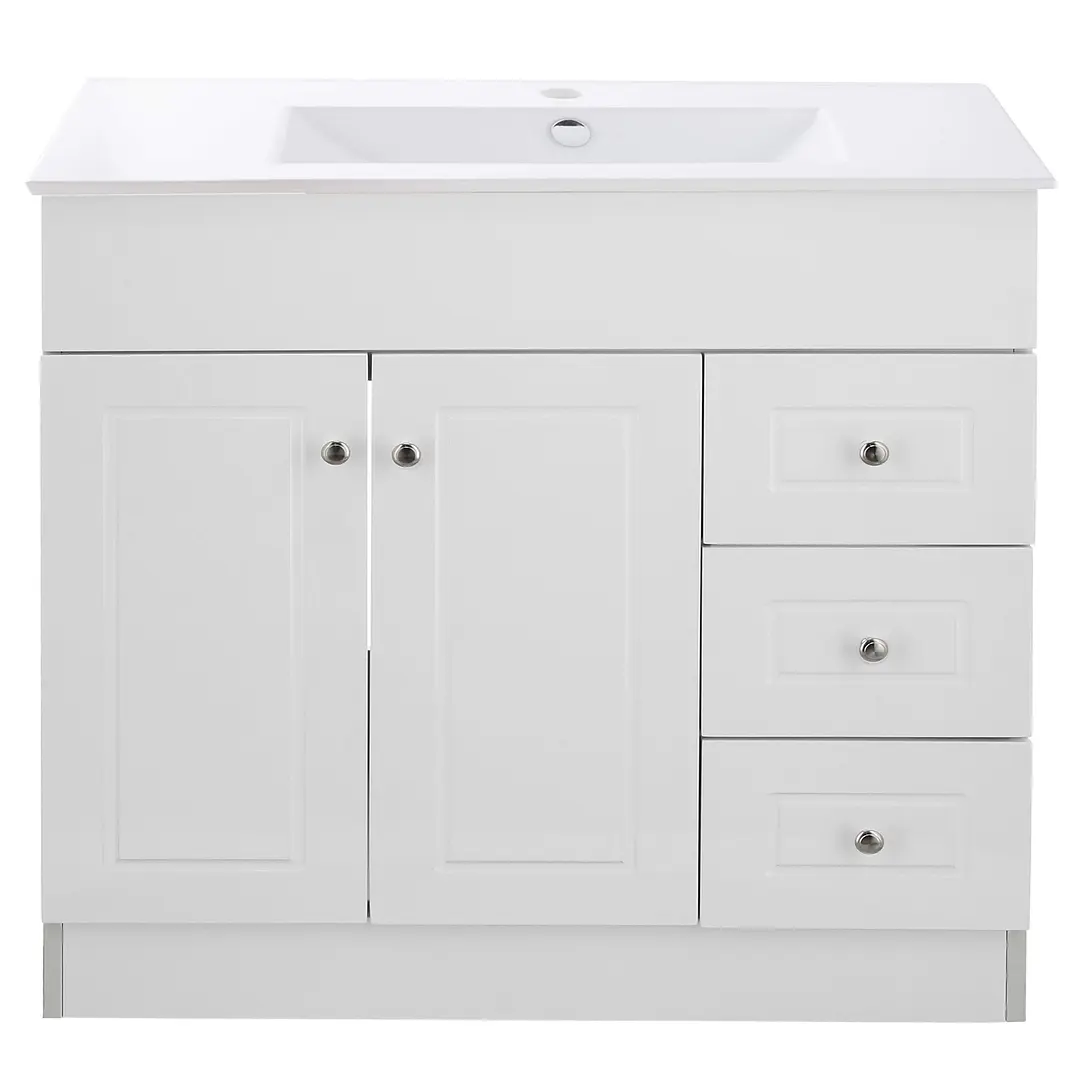 Mueble Vanitorio + Cubierta de Loza Plana Super Muebles SM100PHDBP (100x47x80cm) 1