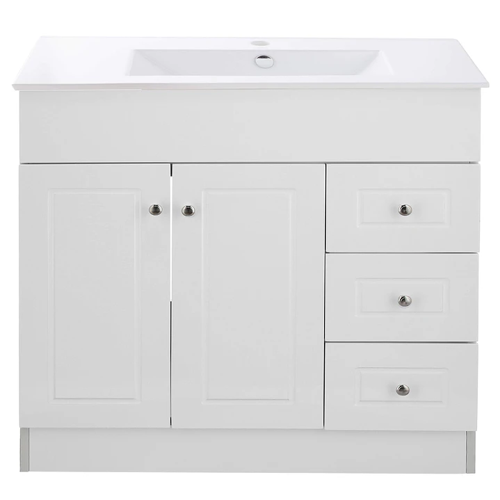 Mueble Vanitorio + Cubierta de Loza Plana Super Muebles SM100PHDBP (100x47x80cm) 1