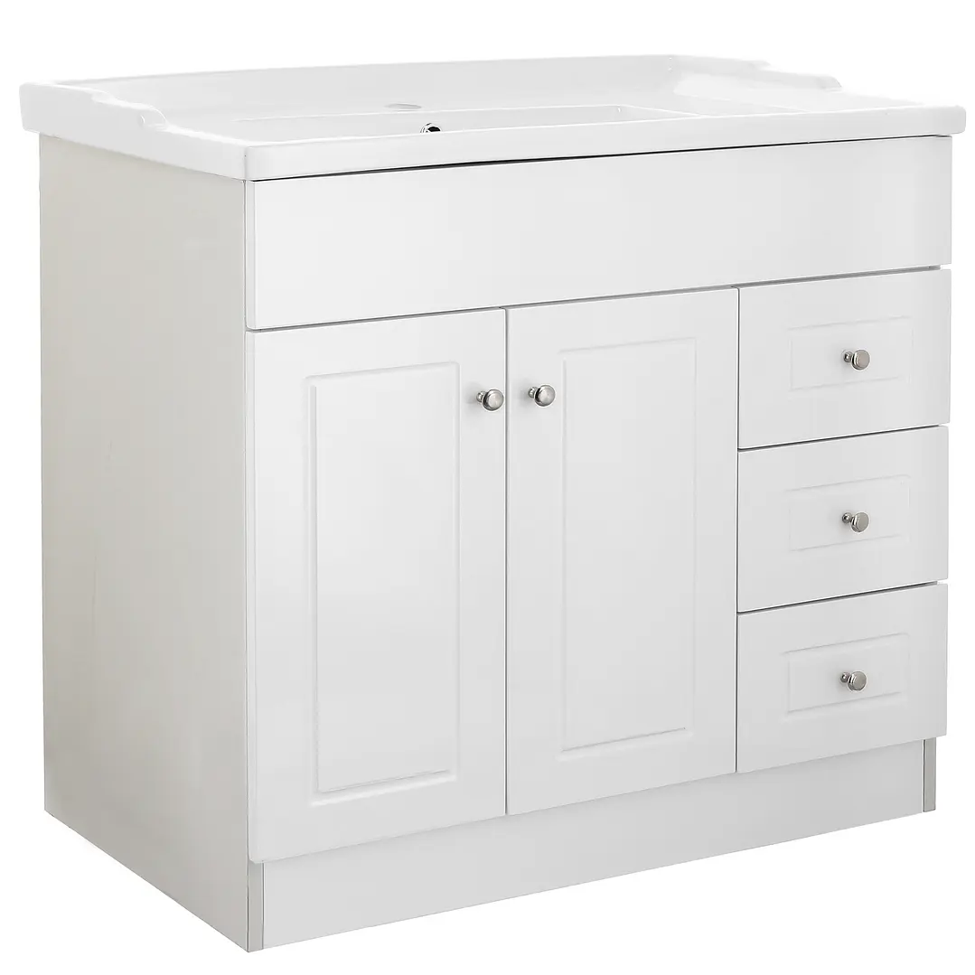 Mueble Vanitorio + Cubierta de Loza Relieve Super Muebles SM100PHDBF (100x47x80cm) 3