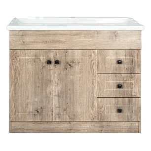 Mueble Vanitorio + Cubierta de Loza Relieve Super Muebles SM100PHWF (100x47x80cm)