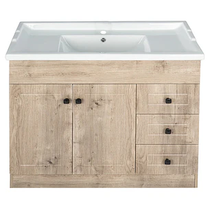 Mueble Vanitorio + Cubierta de Loza Relieve Super Muebles SM100PHWF (100x47x80cm)