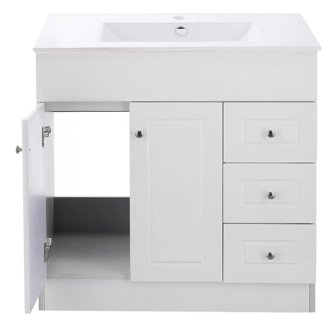Mueble Vanitorio + Cubierta de Loza Plana Super Muebles B80PHDP-B (80x47x80cm) 2