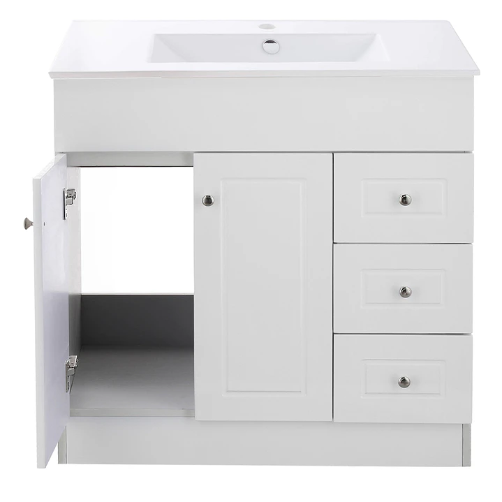 Mueble Vanitorio + Cubierta de Loza Plana Super Muebles B80PHDP-B (80x47x80cm) 2