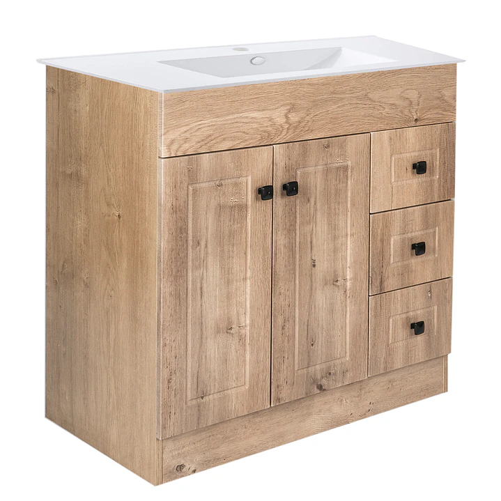 Mueble Vanitorio + Cubierta de Loza Relieve Super Muebles B80PHWP (80x47x80cm) 3