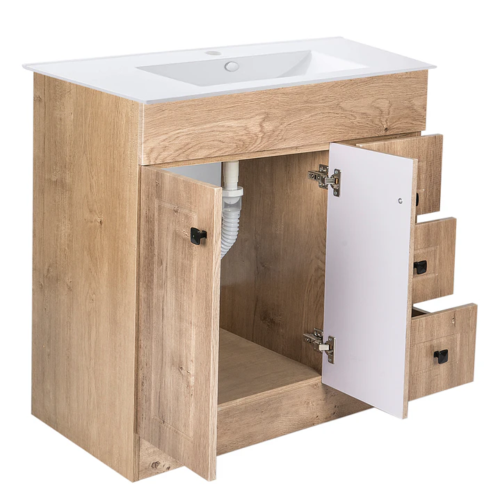 Mueble Vanitorio + Cubierta de Loza Relieve Super Muebles B80PHWP (80x47x80cm) 4