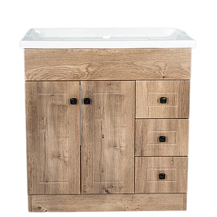 Mueble Vanitorio + Cubierta de Loza Relieve Super Muebles B80PHWF (80x47x80cm)