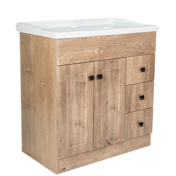 Mueble Vanitorio + Cubierta de Loza Relieve Super Muebles B80PHWF (80x47x80cm) 3