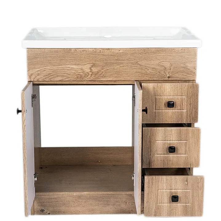 Mueble Vanitorio + Cubierta de Loza Relieve Super Muebles B80PHWF (80x47x80cm) 2