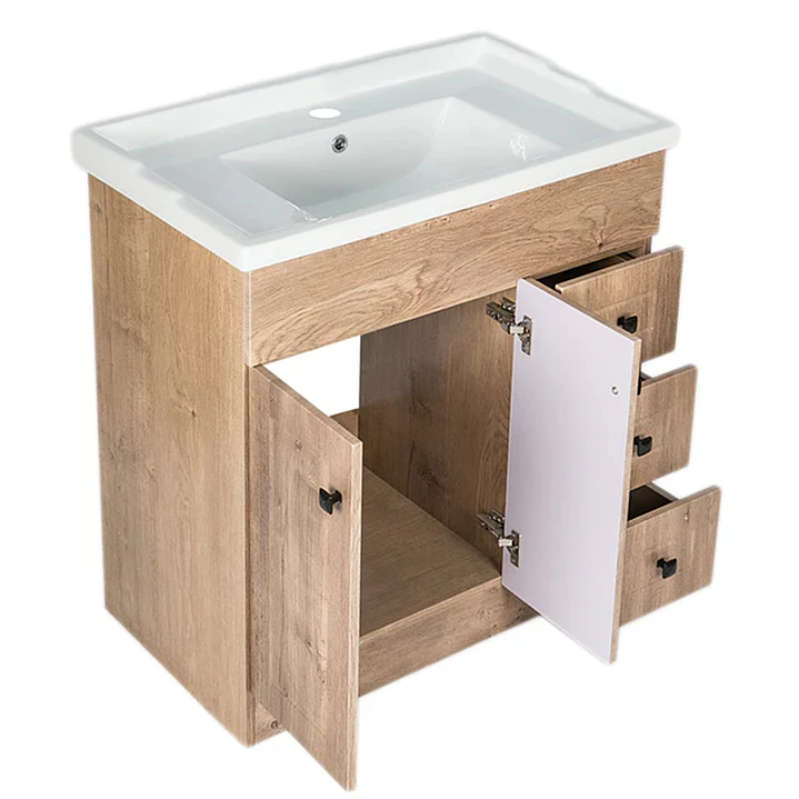 Mueble Vanitorio + Cubierta de Loza Relieve Super Muebles B80PHWF (80x47x80cm) 4