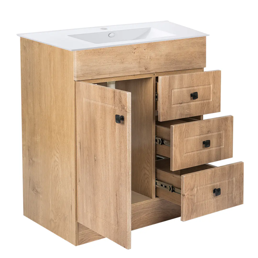 Mueble Vanitorio + Cubierta de Loza Plana Super Muebles 70PHNWP (70x47x80cm) 4