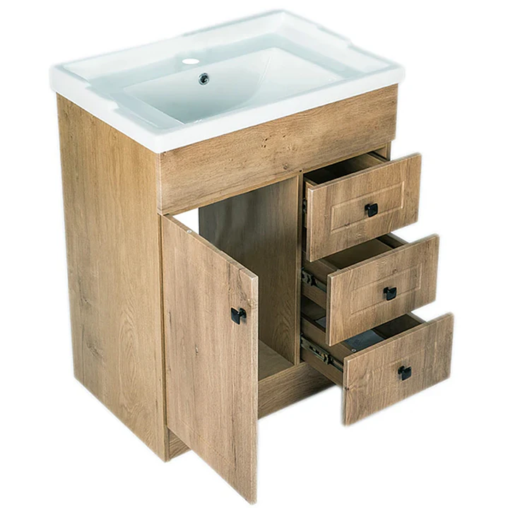 Mueble Vanitorio + Cubierta de Loza Relieve Super Muebles 70PHNWF (70x47x80cm) 5