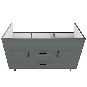 Mueble Vanitorio Base Sin Cubierta Málaga SMD120SK Gris (120x45x80cm)