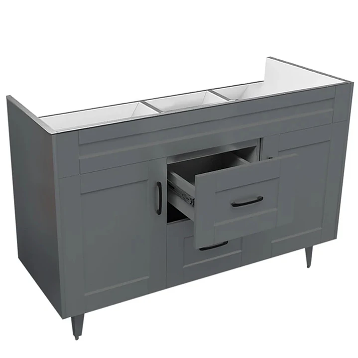 Mueble Vanitorio Base Sin Cubierta Málaga SMD120SK Gris (120x45x80cm) 4