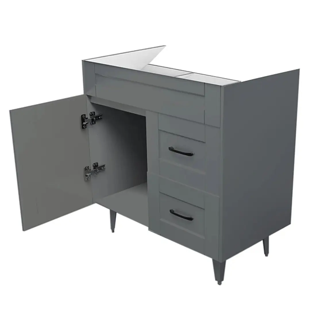 Mueble Vanitorio Base Sin Cubierta Málaga SM80SK Gris (80x45x80cm) 5