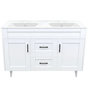 Mueble Vanitorio + Cubierta de Loza Plana Málaga SMD120SK Blanco P (120x47x80cm)
